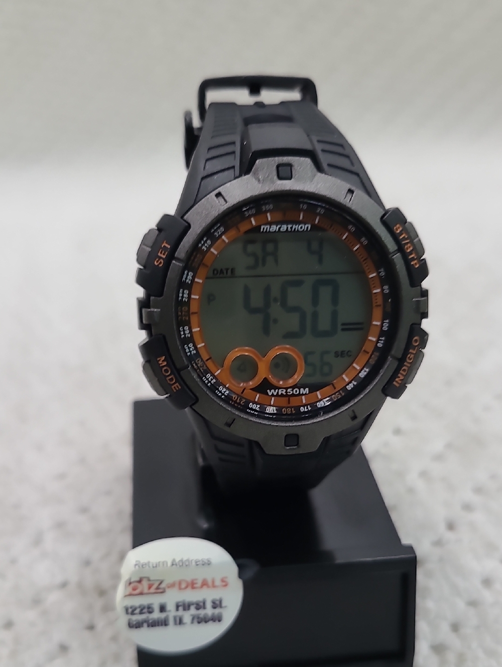 Marathon Digital Sport Watch - Black with Orange Accents